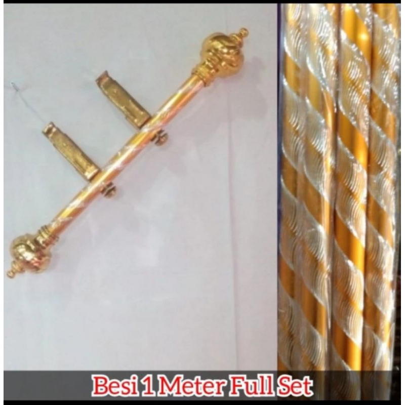Rel besi gorden 1 meter full set/roll batang Gorden