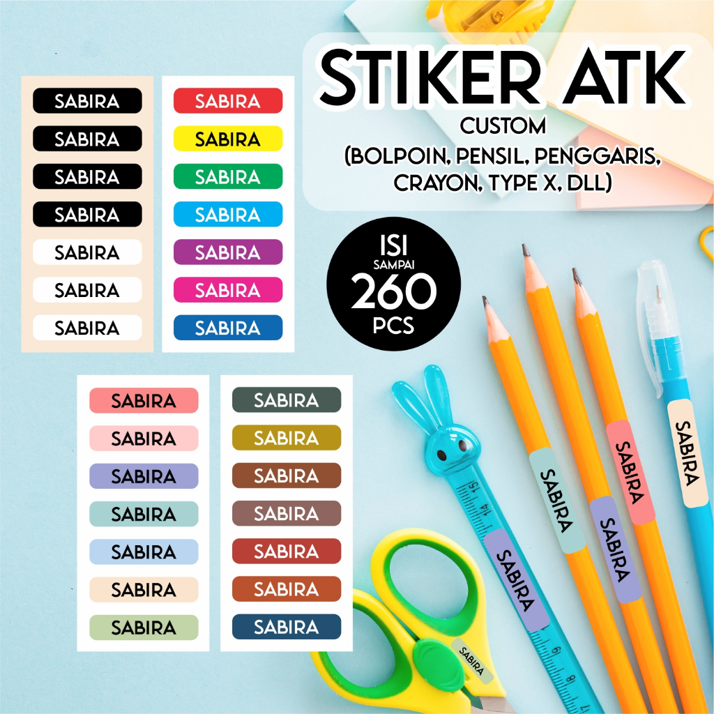 

STIKER NAMA ANAK BOLPOIN / LABEL PENSIL / CRAYON / ATK