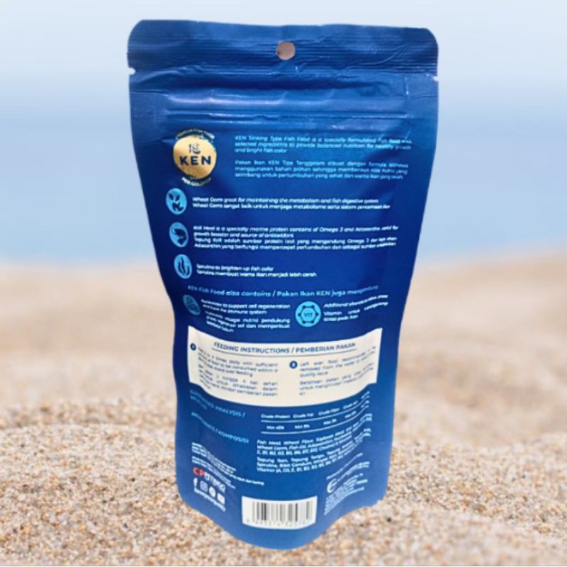 Makanan Ikan Koki Goldfish Udang PREMIUM FISH FOOD KEN BALANCED NUTRION 100GR