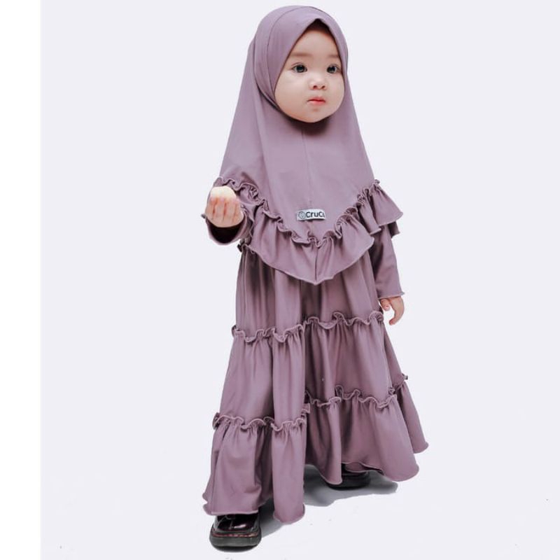 New Gamis Anak Susun Rempel Usia 1-8 tahun Bahan Spandex Jersey Premium