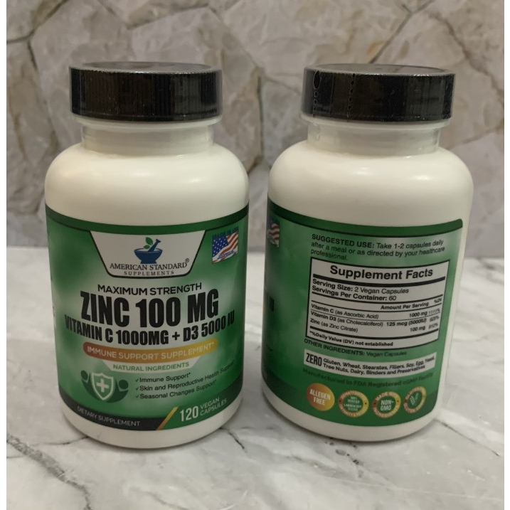 Promo American standard suplement zinc 100 mg D3 5000 IU
