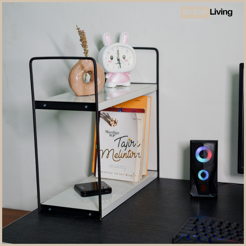 Rak Serbaguna Besi Kayu Rak Buku Make Up Minimalis Multifungsi Rak Susun Kosmetik Buku Make Up Model