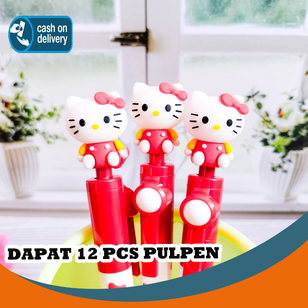 

SELUSIN PULPEN MAINAN PUTAR HELLO KITTY ISI 12 PCS SPINNING ALAT TULIS BOLPOIN UNIK IMUT MURAH PEN GEL KARAKTER LUCU MURAH PENA