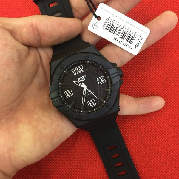 Tali Strap Karet Jam Tangan  Caterpillar CAT LE.111.21 Hitam/ CAT LE.111.27.137 Kuning/ CAT LE.111.2