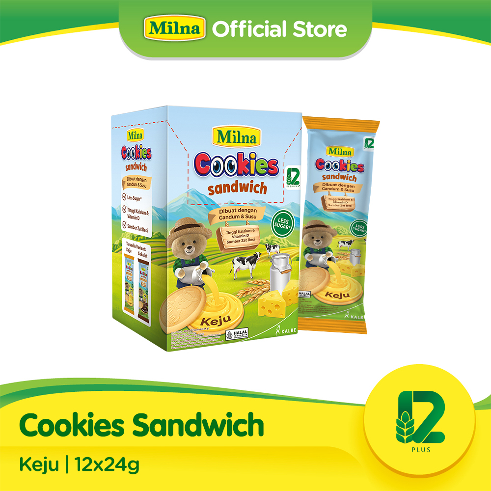 MILNA COOKIES SANDWICH KEJU 12X24G