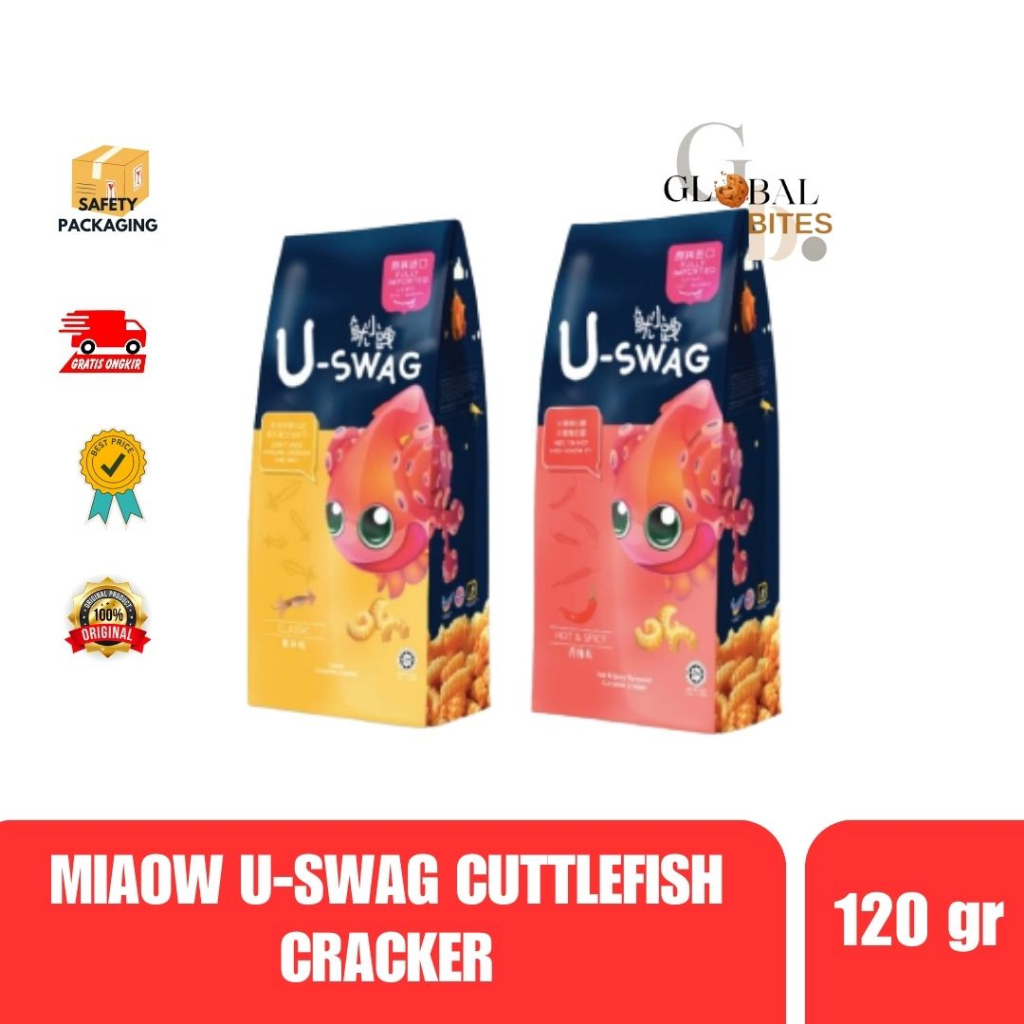 Snack Miaow Miaow U-Swag Uswag Cracker / Squid Crackers / Kerupuk Rasa Cumi