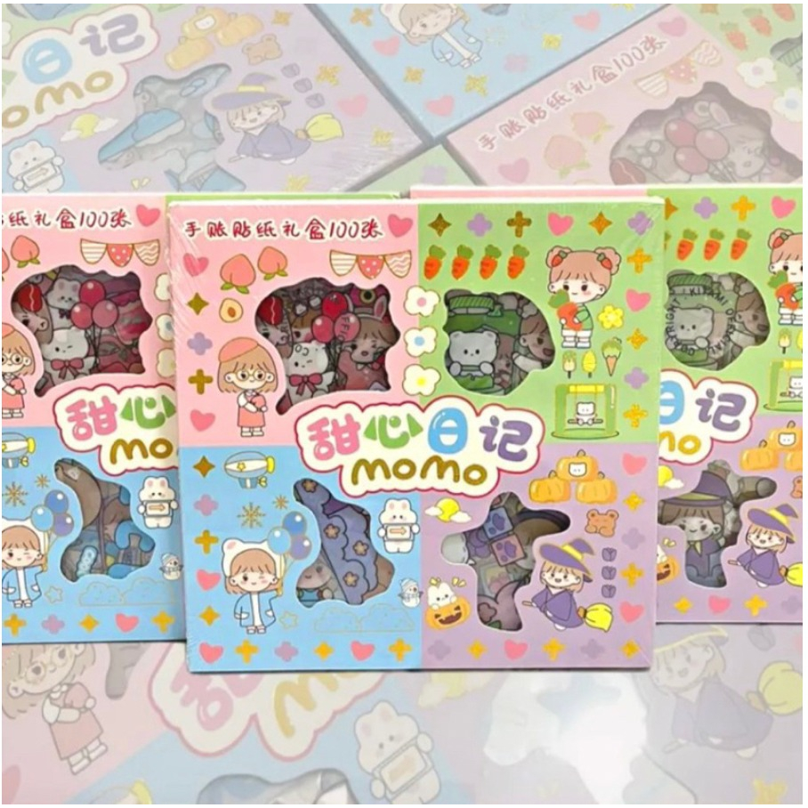 

100 Lembar Stiker Motif Kartun Korea Lucu Anti Air Dekorasi DIY Handbook Scrapbook