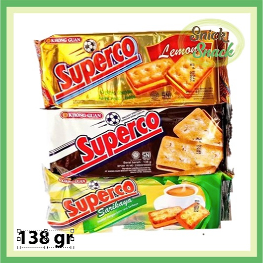 

Khong Guan Superco 138 gr Biskuit Malkist Sandwich Krim Srikaya Coklat Lemon