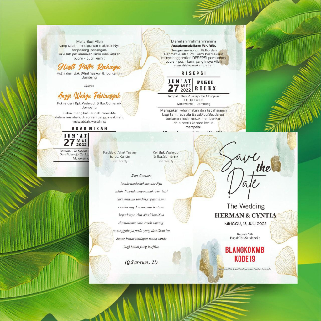 Blangko Undangan KMB 19 | Blangko Undangan | Undangan Murah | Kertas Undangan Kosong Murah
