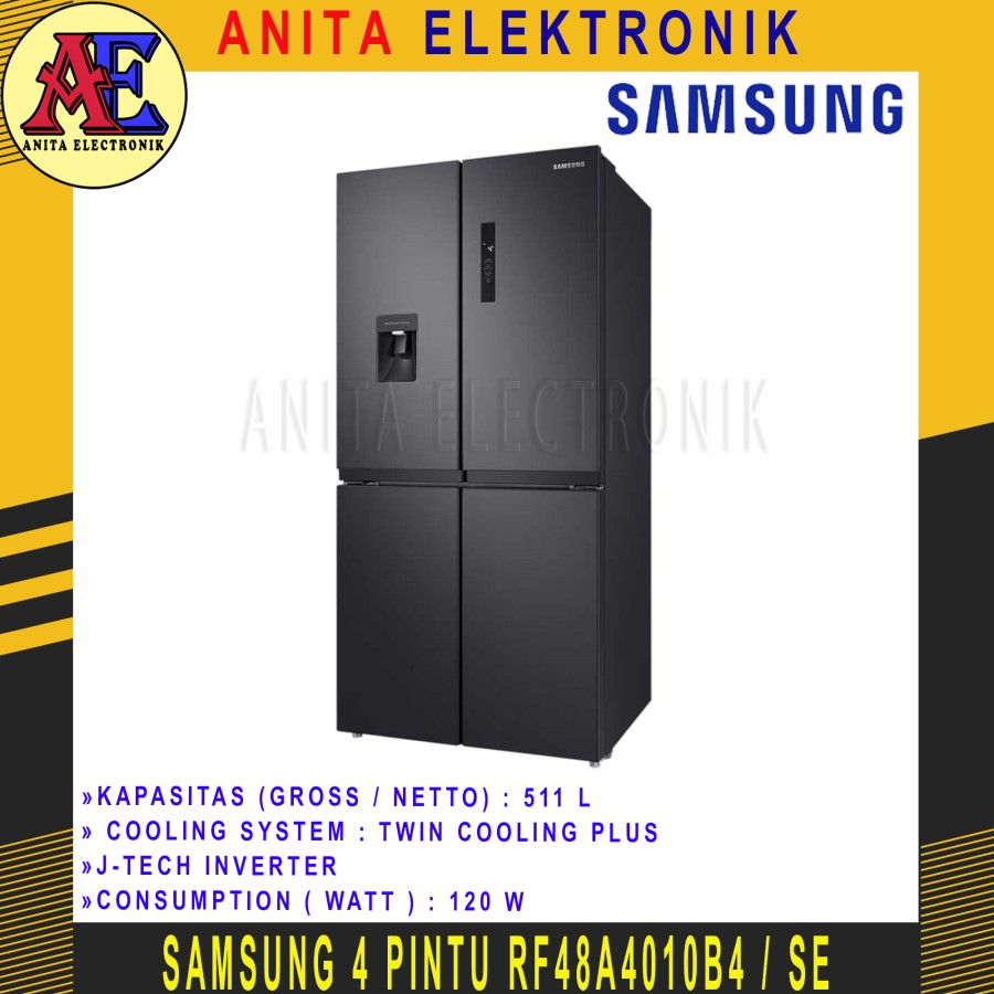 KULKAS Side By Side SAMSUNG 4 Pintu 511 L Door Dispenser Inverter RF48A4010B4