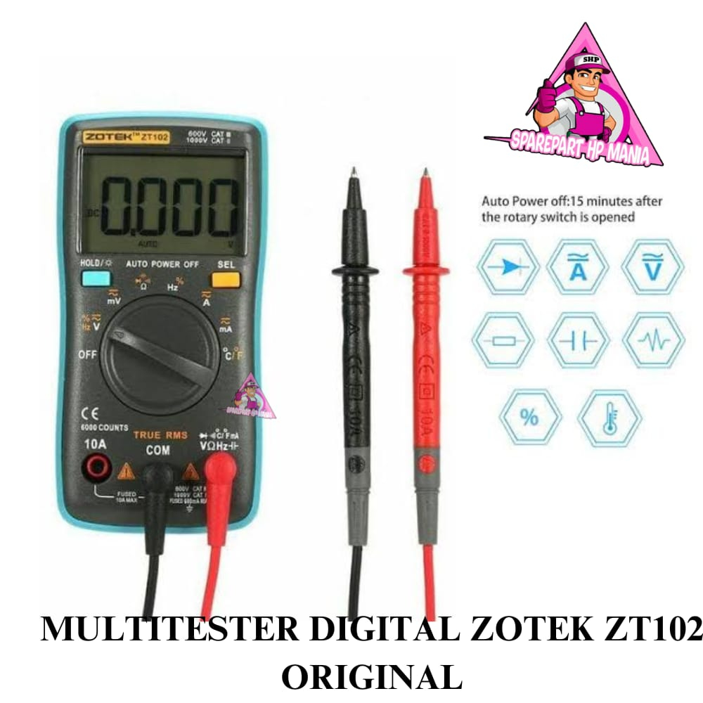 MULTITESTER DIGITAL ZOTEK ZT102 MULTIMETER ZT-102 ORIGINAL