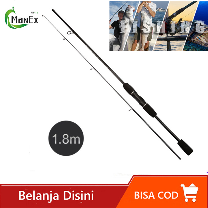 Manex Joran Murah Cuci Gudang Carbon Sutet Joran Pancing Carbon Asli Kuat 30kg Full Set Joran Sutet 