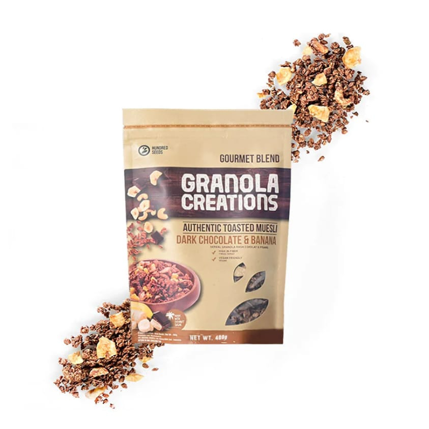 

Bny31 Granola Creations Hundred Seeds 400g Tropical Fruits & Nuts / Cinnamon & Raisin / Peanut