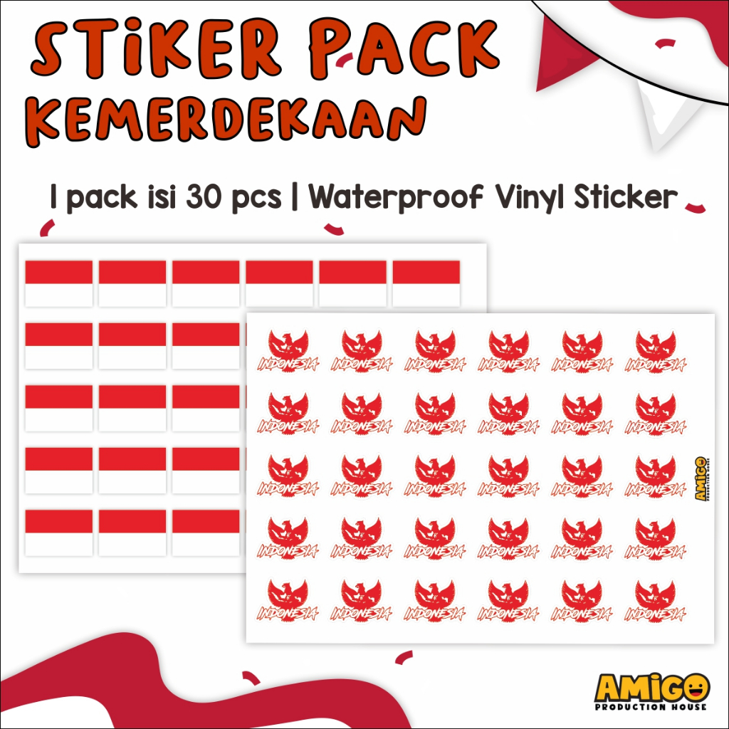 

Stiker Pipi Merah Putih Stiker Kemerdekaan 17 Agustus Stiker HUT RI Dirgahayu Indonesia