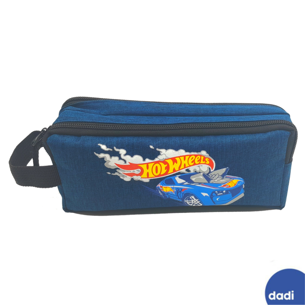 

Dadi - Hot Wheel Pencil case Car Blue 2 Zipper / Tempat pensil anak / Tempat Alat Tulis