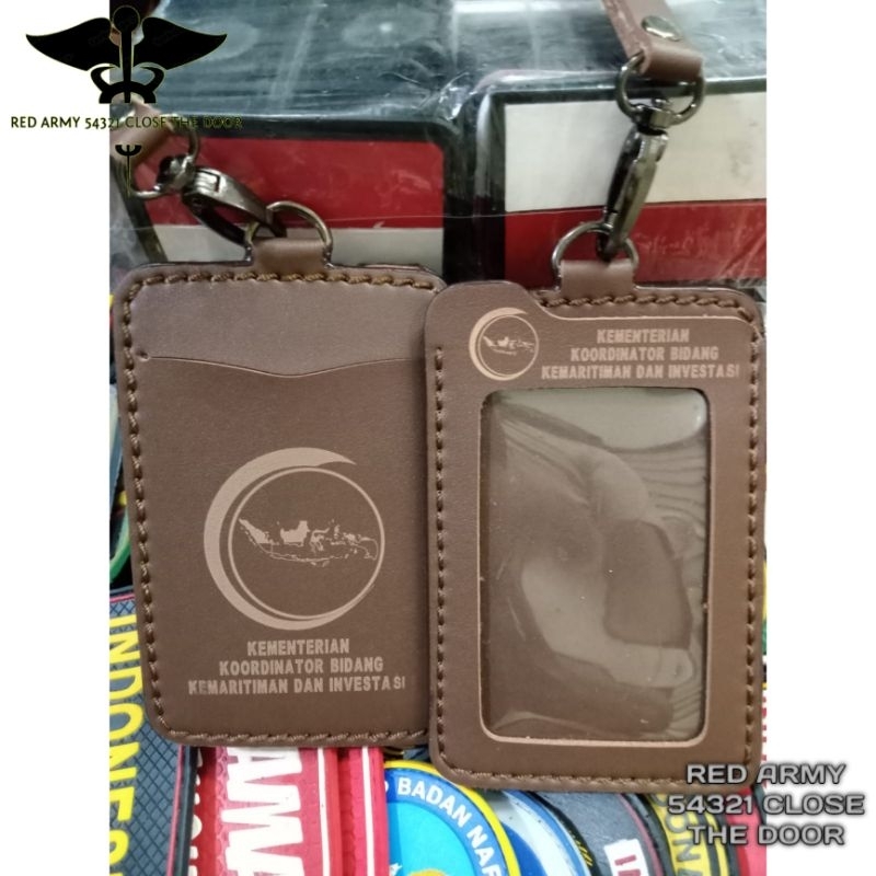 

ID Card Holder Tali Lanyard Name Logo Tag Menko Manves