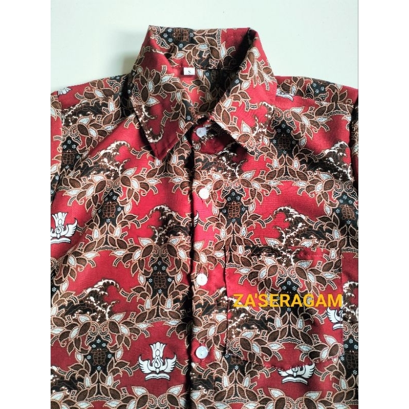 Baju Seragam Batik Sekolah SD/Batik Sekolah Motif Penyu Merah SD