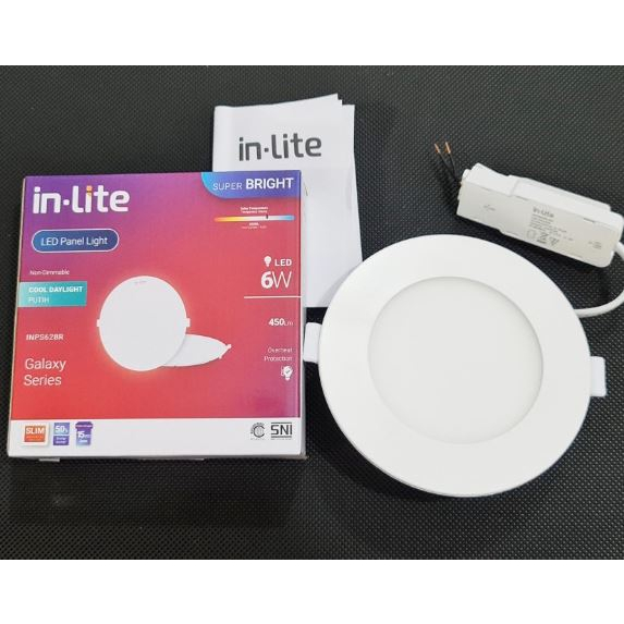 Lampu Downlight InLite LED 6w 6 Watt Lampu In-Lite panel bulat