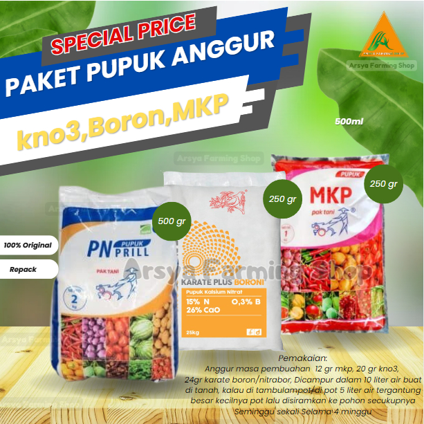 Paket Pupuk Anggur Kno3 Putih + Mkp + Boron