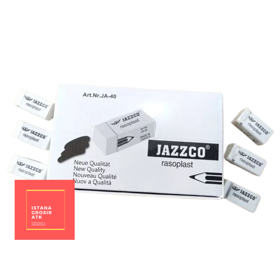 

1 PAK ( 40 Pcs ) Penghapus Putih Jazzco MURAH