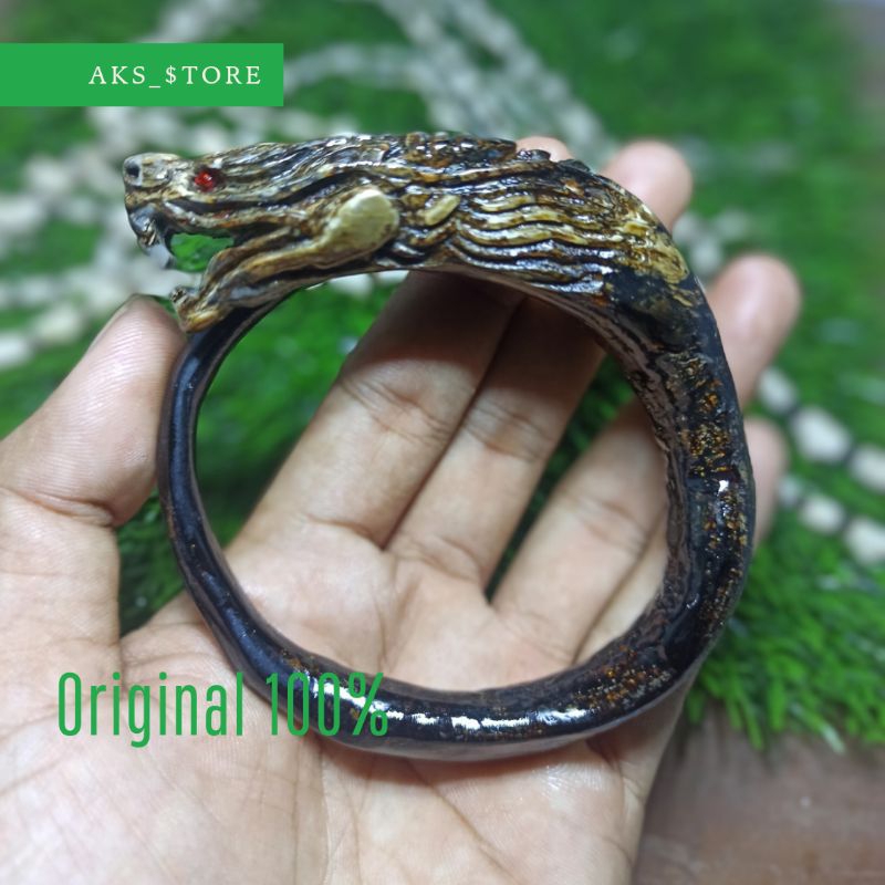 GELANG AKAR BAHAR HITAM UKIR BONGGOL