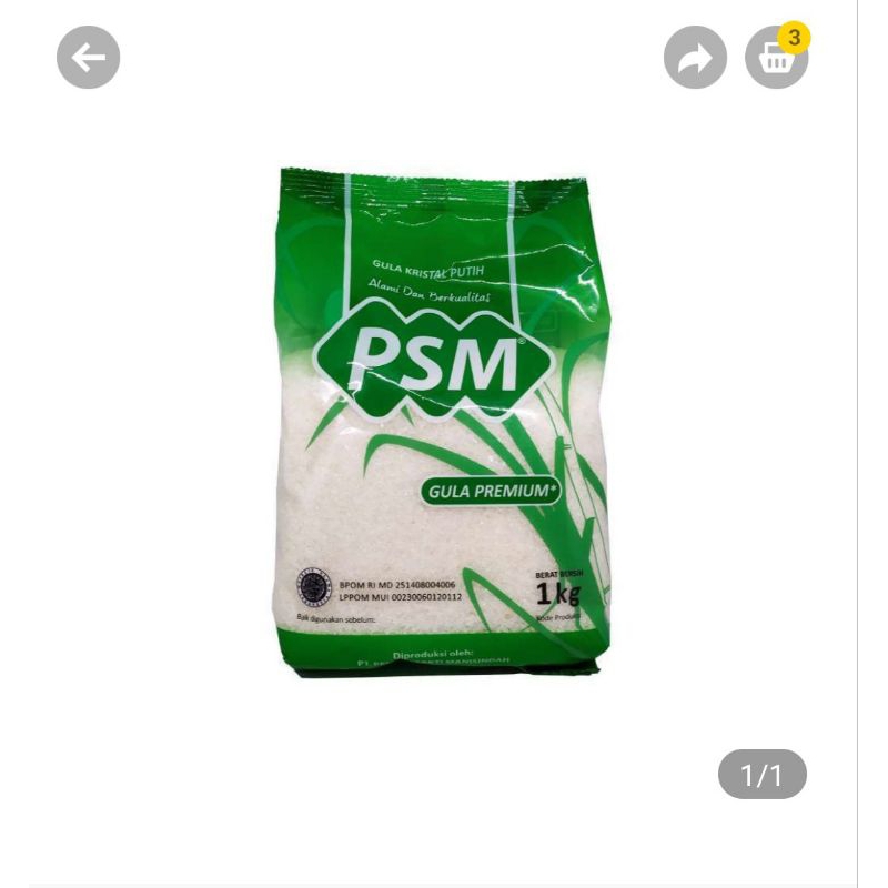 

Gula merk PSM isi 1kg