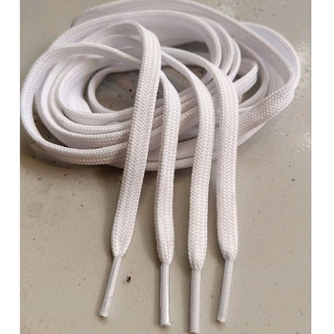 tali sepatu premium original 8mm / tali sepatu flat original panjang 130 cm / tali sepatu putih