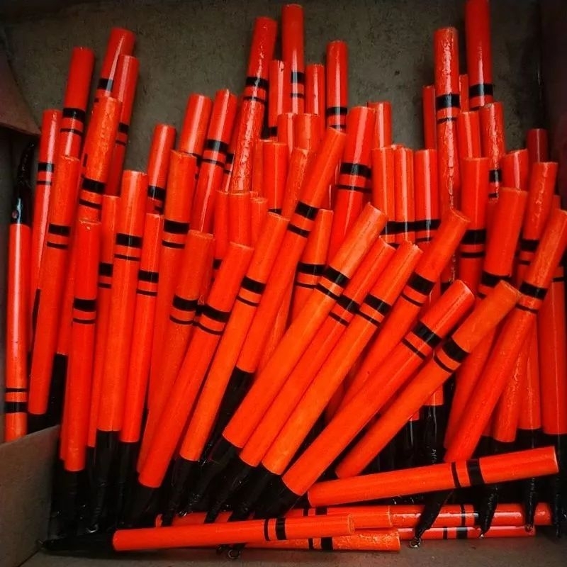 Pelampung pancing kayu panjang 8cm(bisa pasang starlite)