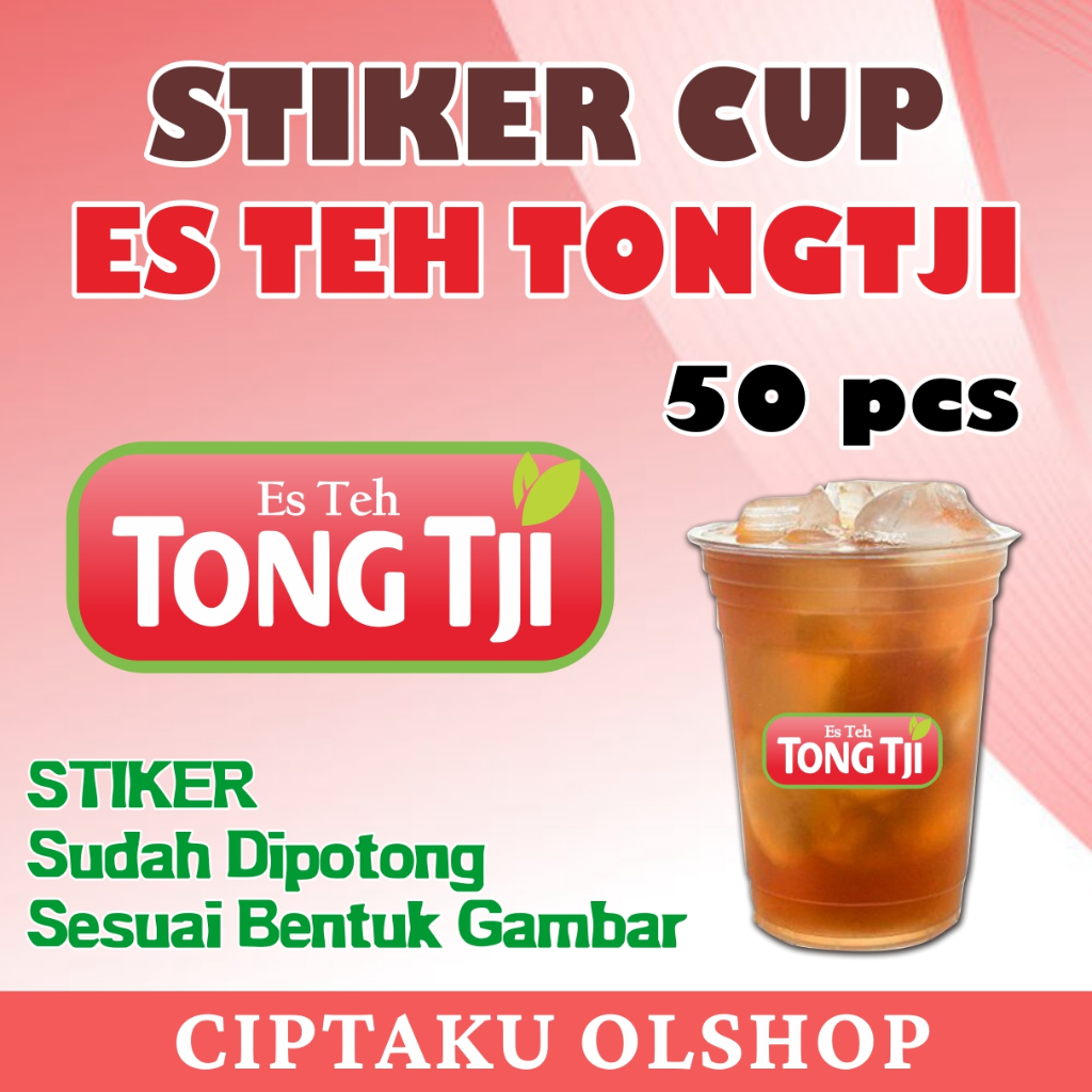 

stiker label cup minuman es teh tongtji
