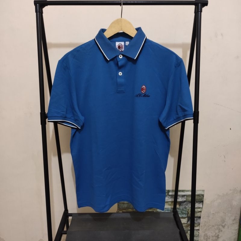 Kaos Polo Shirt AC Milan Original Franco Ferraro Second Jersey