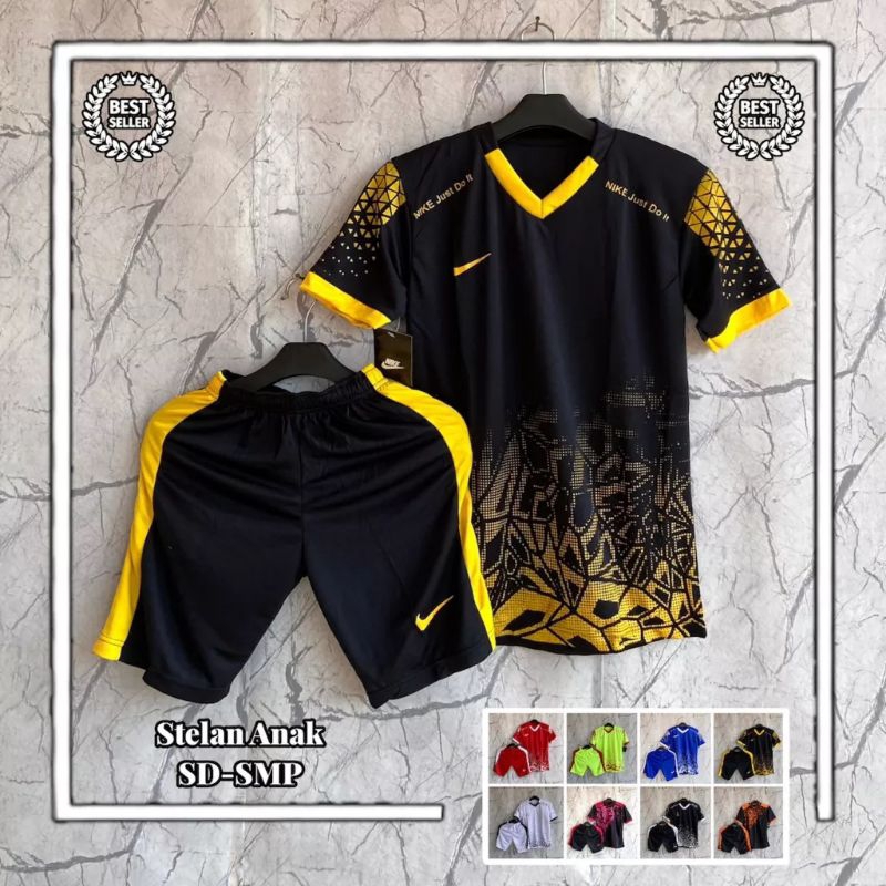 Baju Stelan Anak Olahraga Setelan Kaos Sepak Bola Futsal Sd Smp Murah Jersey Jersi Sport Keren Simpl