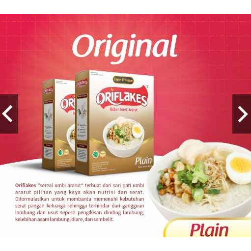 

ORIFLAKES SEREAL UMBI GARUT 350GR ORIGINAL PLAIN MEREDAKAN MAAG GERD
