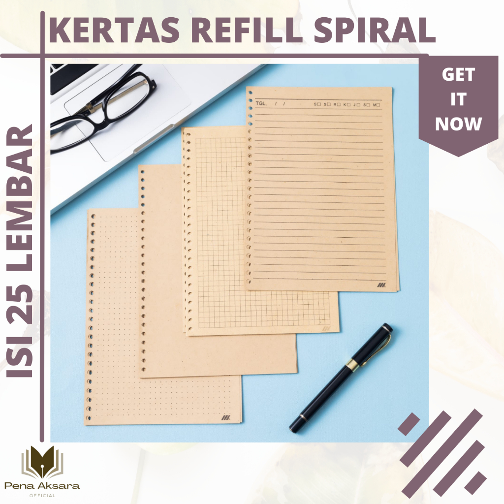 

Kertas Isi Ulang Buku Spiral Ukuran A4 A5 A6 B5 Jenis Kertas HVS Book Paper Brown Paper