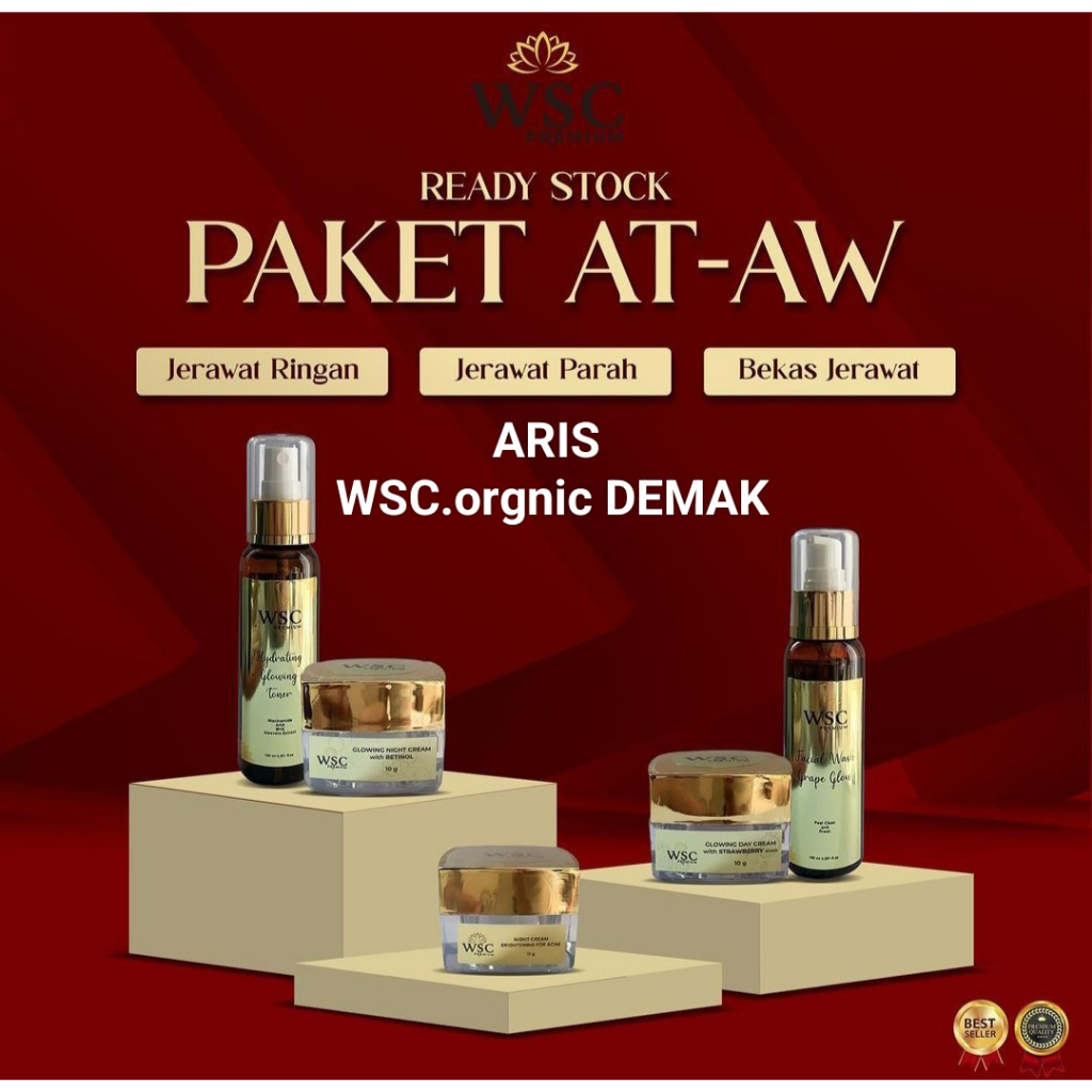 PAKET RETINOL MINI, BIG, GOLD ( ATAW ,WGAW ,AT ,WG ,FLEK ,SENSITIF ) WSC ORGANIC PREMIUM SKINCARE