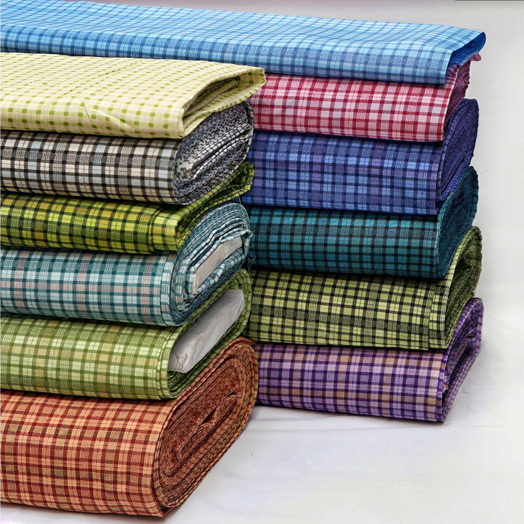 KAIN KOTAK KOTAK METERAN SANWOS BSY BAHAN SERAGAM SEKOLAH MOTIF KOTAK LEBAR 150 CM