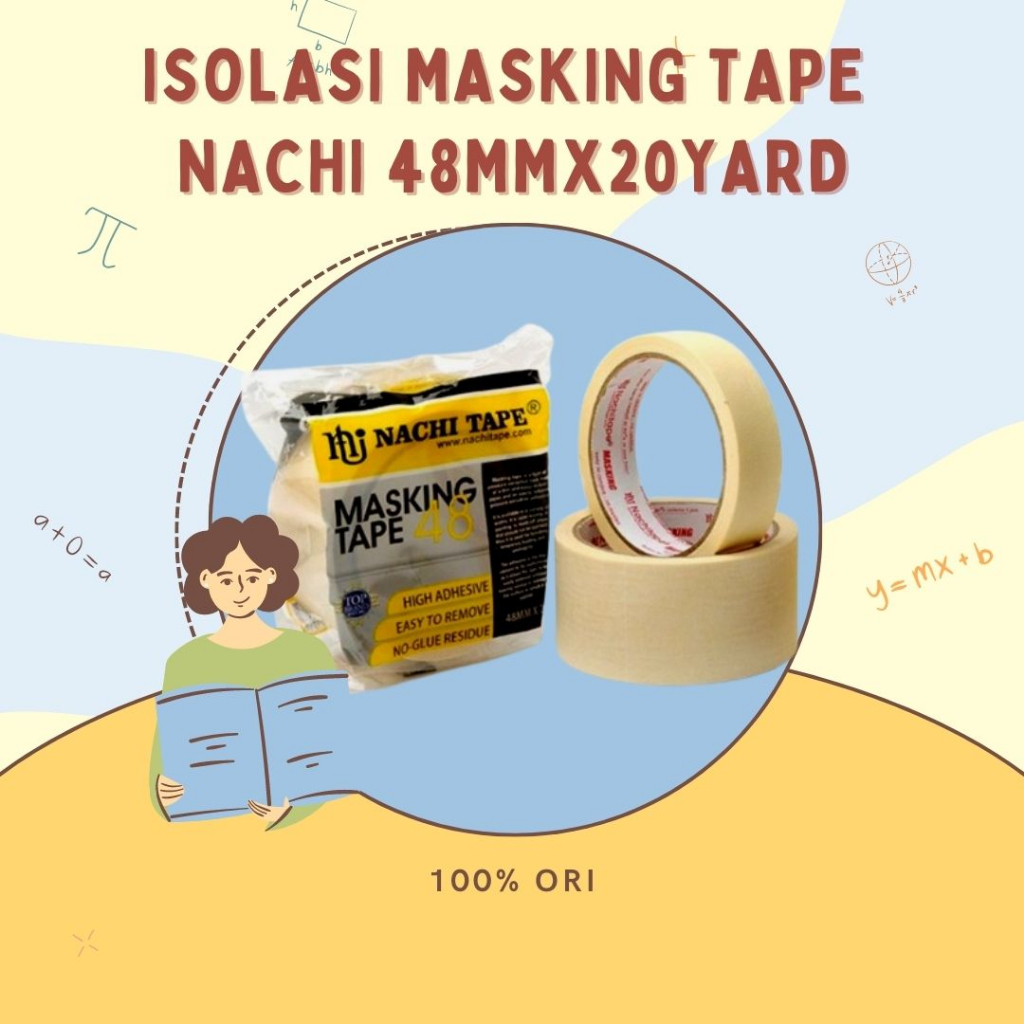 

[ARION STORE] IsolasI Kertas Masking Tape Nachi 48MM / 2 Inch / Isolasi Kertas Nachi [Rol]
