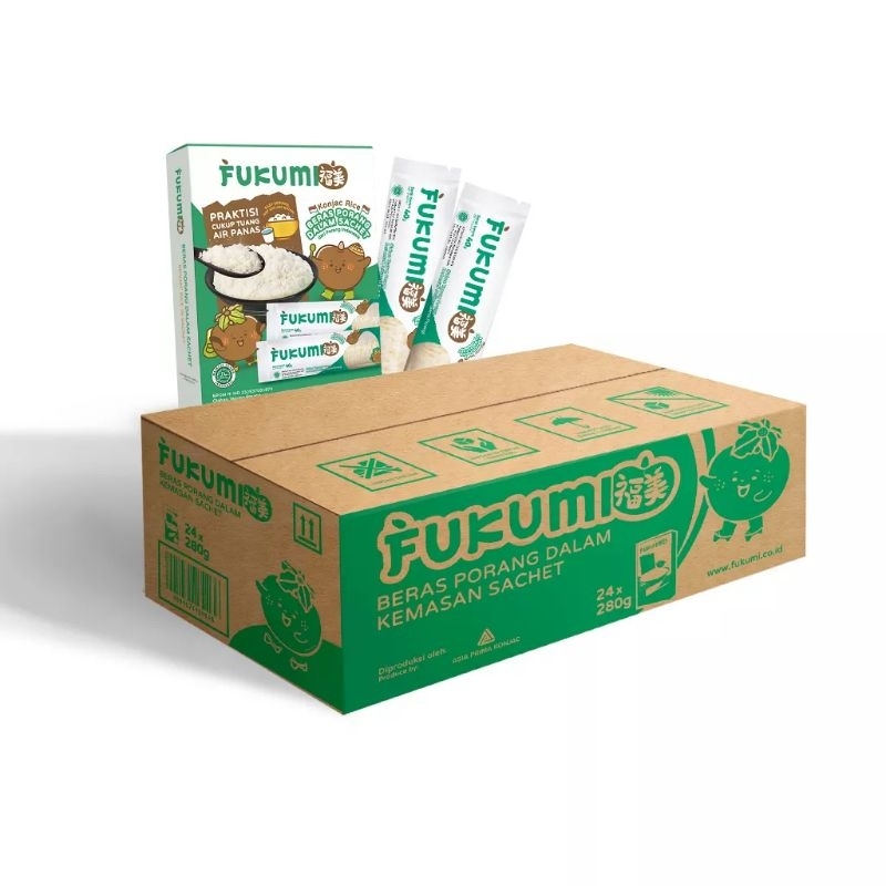 

FUKUMI Beras Porang 280gr Kardus Isi 24 Box Sachet - Sirataki