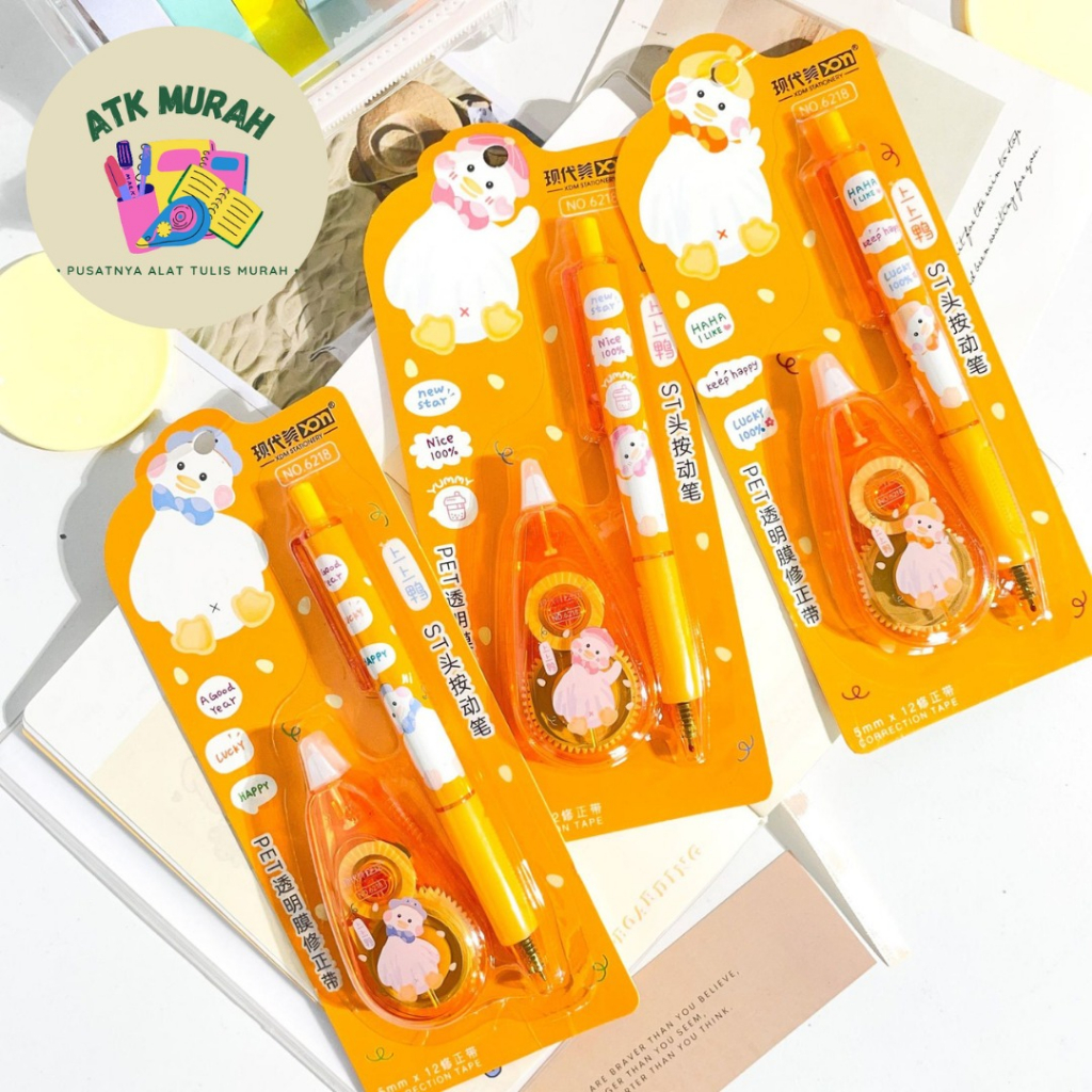 

Correction tape 2 in 1 duck orange( 1 correction tape + 1 pen ) XDM-6218 TERMURAH LUCU IMUT KADO UNIK ALAT-ALAT SEKOLAH AESTHETIC KOREA
