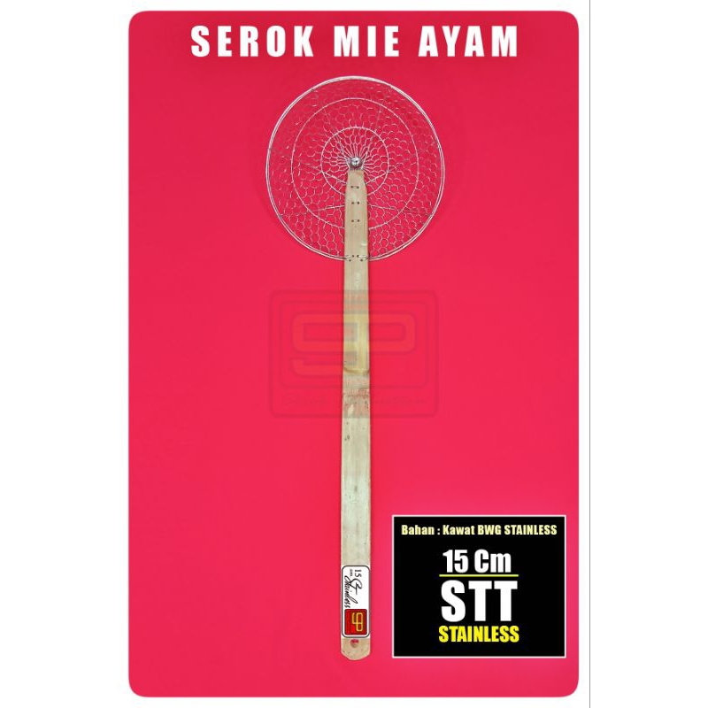 Saringan Mie Ayam Ukuran 15 cm STT STAINLESS..... serok mie ayam, serok besar, serok kecil, serok pe
