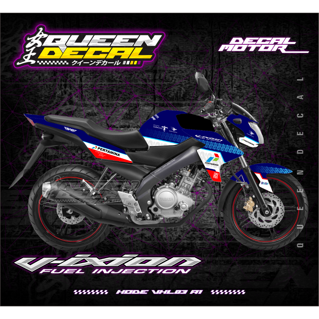 Decal Striping Vixion New Deltabox Tahun 2012-2015 / Stiker Vixion Fullbody Injection / VXL03