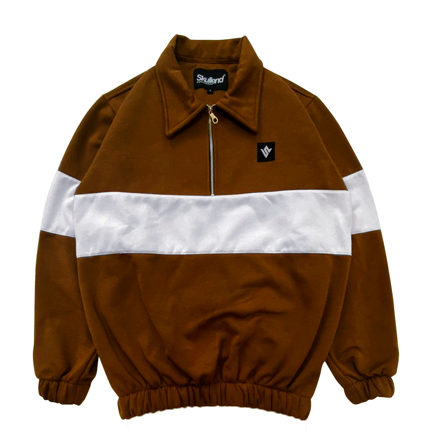 Skullend Rugby Vintage Sweater Oversize Unisex Coklat - Putih