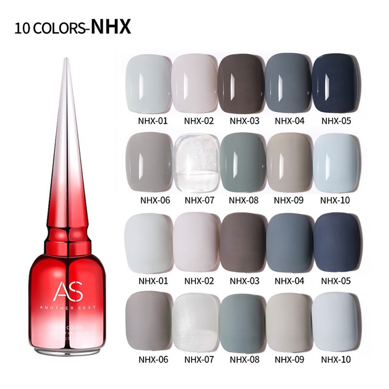 AS NHX NAIL GEL POLISH SET FREE NAIL FRAME ISI 10 WARNA KUTEK GEL POLISH