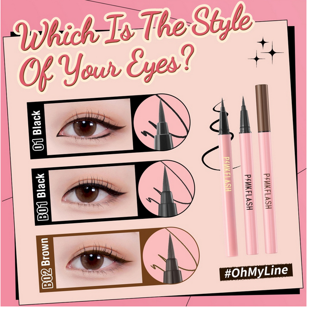 PINKFLASH EYELINER - Waterproof Eye Liner ❤ jselectiv ❤ PINK FLASH - ORI✔️BPOM✔️COD✔️