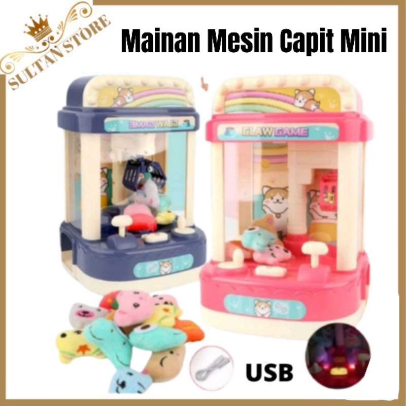 Mainan Capit Boneka Mini Mesin Capit Boneka Claw Machine Mini USB