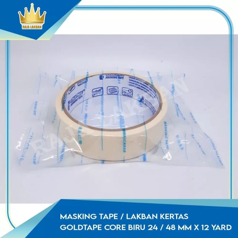 

Masking Tape / Lakban Kertas Goldtape Core Biru 24 / 48 mm x 12 Yard