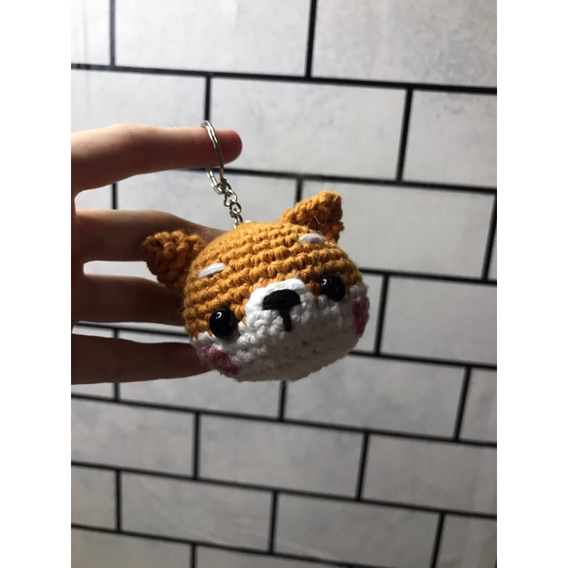 Gantungan Kunci Shiba Inu Amigurumi Keychain Handmade
