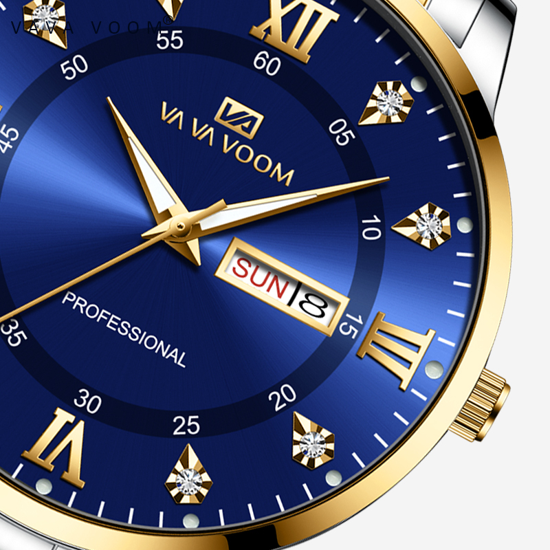 BIG PROMO VAVAVOOM 2461 JAM TANGAN PRIA ORIGINAL LUXURY RANTAI TAHAN AIR STAINLESS STEEL ANALOG