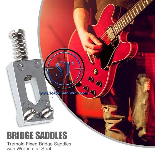 Sadel Bridge Gitar Screws Fender Silver Saddle jembatan Tremolo portabel Stratocaster Tele Telecaste