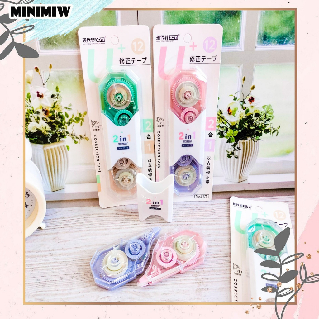 

Correction tape 2 in 1 (ISI 2 PCS) gradasi XDM No.6171 TIPE X LUCU IMUT KADO UNIK ALAT-ALAT SEKOLAH AESTHETIC