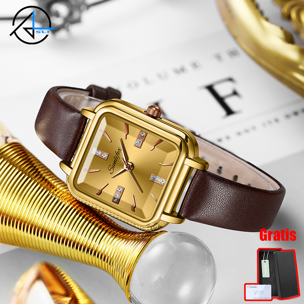 Jam Tangan Wanita Kuarsa Original Elegan Korean Antik Tali Kulit Jam Tangan Cewek